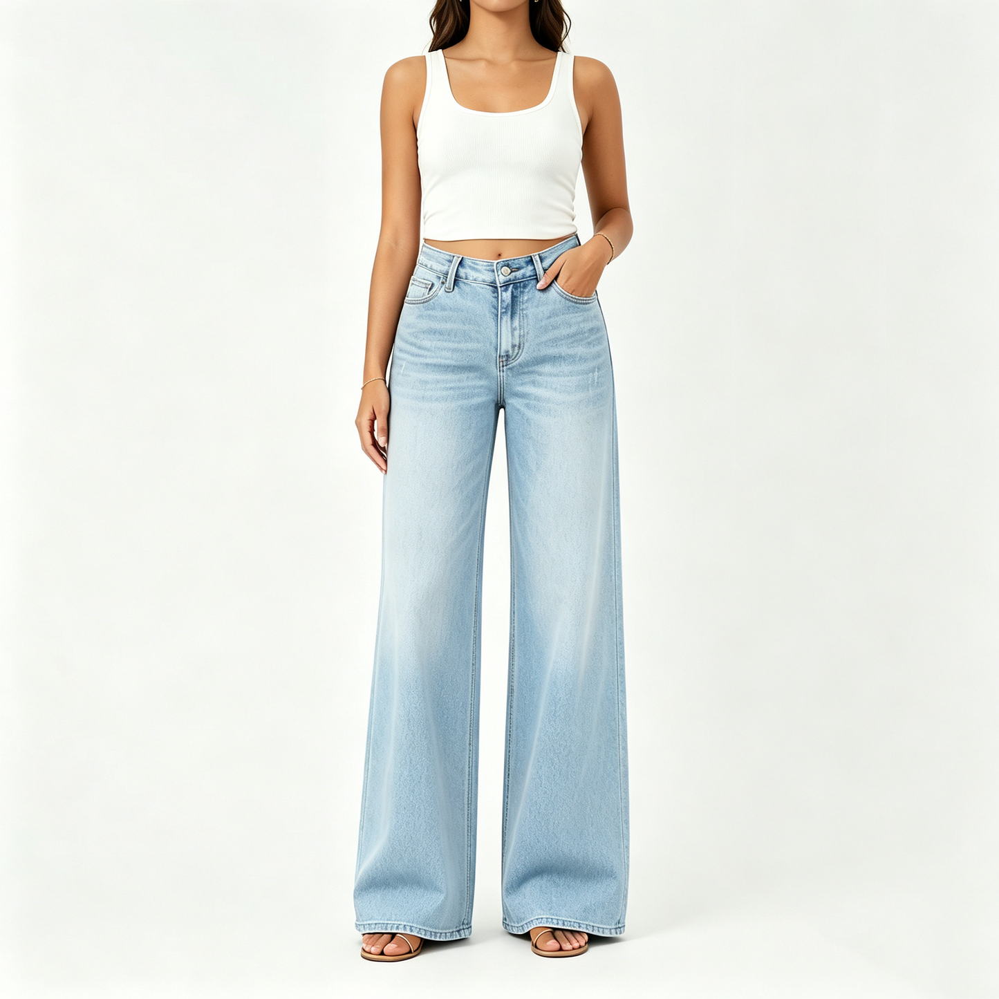 【🔥Autumn Sale】Rise Baggy Stretchy Wide Leg Jeans