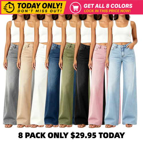 【🔥Autumn Sale】Rise Baggy Stretchy Wide Leg Jeans
