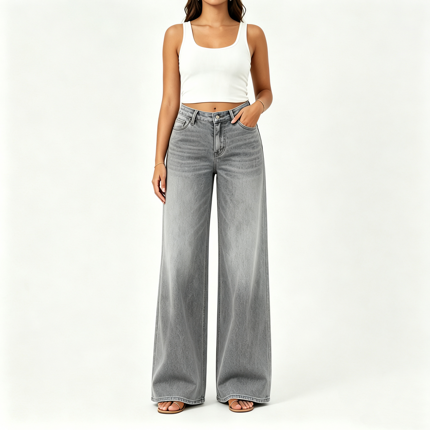 【🔥Autumn Sale】Rise Baggy Stretchy Wide Leg Jeans