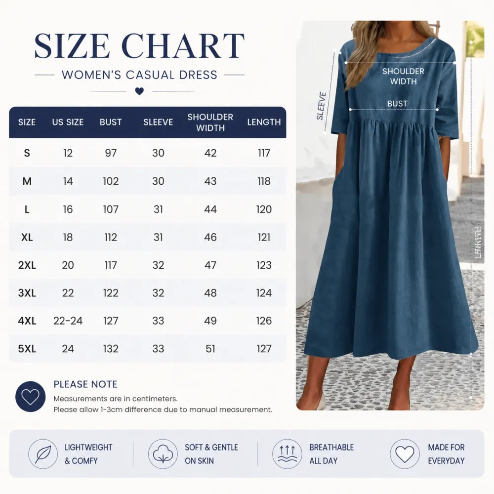 🔥 Women's Casual Cotton-Linen Dress — Lightweight and breathable, exuding effortless style