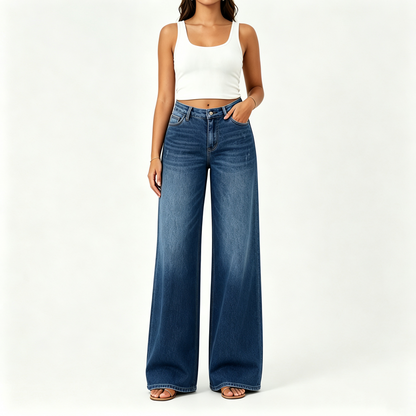 【🔥Autumn Sale】Rise Baggy Stretchy Wide Leg Jeans