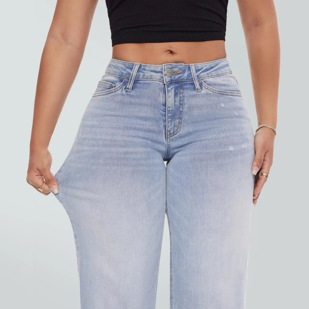 【🔥Autumn Sale】Rise Baggy Stretchy Wide Leg Jeans