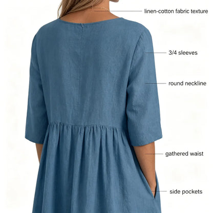 🔥 Women's Casual Cotton-Linen Dress — Lightweight and breathable, exuding effortless style